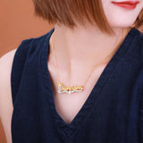 Personalized Name Necklace Choker Letter Pendant Nameplate Women Men