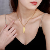Personalized Name Necklace For Women Deep Engraved Bar Pendant
