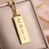 Personalized Name Necklace For Women Deep Engraved Bar Pendant