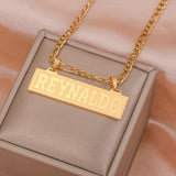 Personalized Name Necklace For Women Deep Engraved Bar Pendant