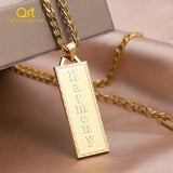 Personalized Name Necklace For Women Deep Engraved Bar Pendant