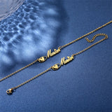 Personalized Stainless Steel Name Necklace & Bracelet Set - Women Mom Jewelry