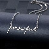 Personalized Name Necklace Stainless Steel Handwritten Signature Necklaces