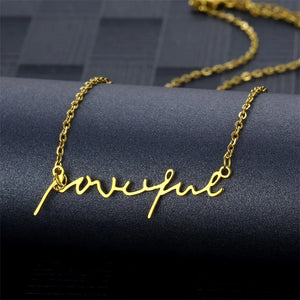 Personalized Name Necklace Stainless Steel Handwritten Signature Necklaces
