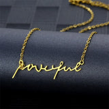 Personalized Name Necklace Stainless Steel Handwritten Signature Necklaces