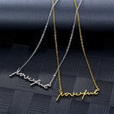 Personalized Name Necklace Stainless Steel Handwritten Signature Necklaces