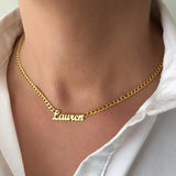 Custom Name Necklace Pendant Cuban Chain Nameplate Necklaces
