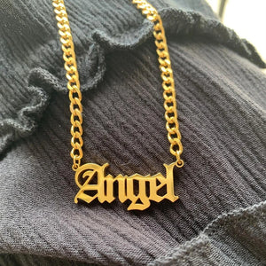 Personalized Name Necklace Pendants Cuban Chain Nameplate Necklace
