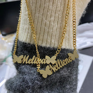 Personalized Name Necklace Stainless Steel Mirror Surface Choker Pendant