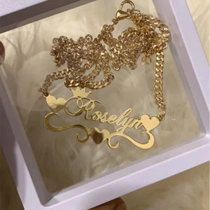 Personalized Name Necklace Stainless Steel Mirror Surface Choker Pendant