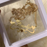 Personalized Name Necklace Stainless Steel Mirror Surface Choker Pendant