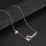 Personalized Butterfly Name Necklace Gift for Women, Men