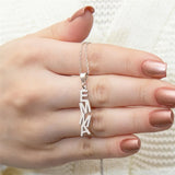 Personalized Name Necklace Stainless Steel Vertical Letter Pendant