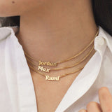 Custom Stainless Steel Name Necklace Waterproof Pendant Cuban Chain Nameplate