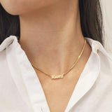Custom Stainless Steel Name Necklace Waterproof Pendant Cuban Chain Nameplate
