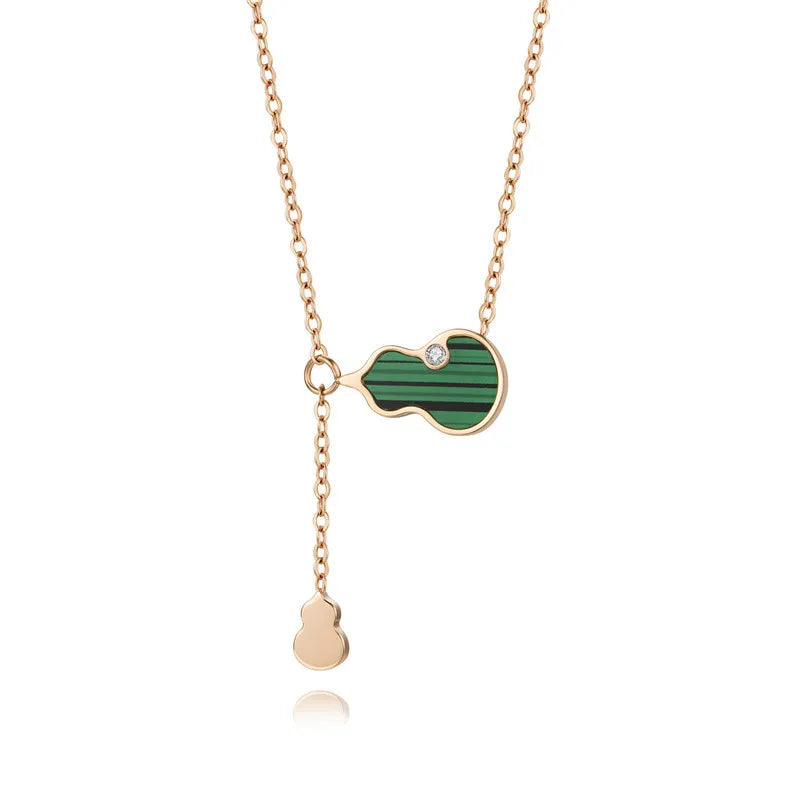 Personalized Name Necklaces Engraved Vintage Gourd Pendant Women Necklaces