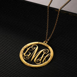 Family Stainless Steel Round Couple Necklace Pendant Choker Anniversary