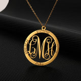 Family Stainless Steel Round Couple Necklace Pendant Choker Anniversary