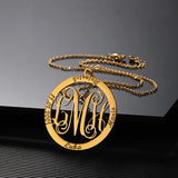 Family Stainless Steel Round Couple Necklace Pendant Choker Anniversary
