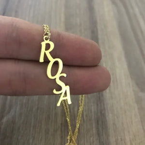 Customized Women's Name Necklace Stainless Steel Handmade Couple Montage