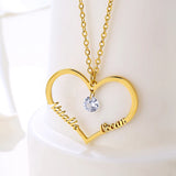 Personalized Heart Nameplate Necklace Diamond Pendant