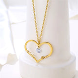 Personalized Heart Nameplate Necklace Diamond Pendant