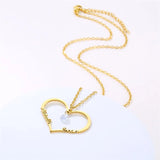 Personalized Heart Nameplate Necklace Diamond Pendant