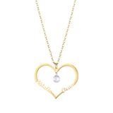 Personalized Heart Nameplate Necklace Diamond Pendant