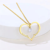 Personalized Heart Nameplate Necklace Diamond Pendant