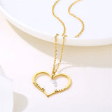 Personalized Heart Nameplate Necklace Diamond Pendant