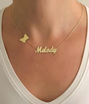 Personalized Name Necklace Stainless Steel Long Necklace