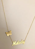 Personalized Name Necklace Stainless Steel Long Necklace