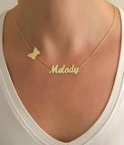 Personalized Name Necklace Stainless Steel Long Necklace