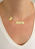 Personalized Name Necklace Stainless Steel Long Necklace