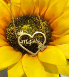 Heart Butterfly Crown Name Necklace Stainless Steel Chain Birthday Gift