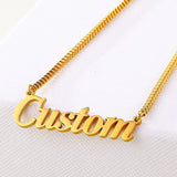 Custom Cursive Name Pendant Necklace Stainless Steel