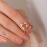 Personalized Name Rings for Women Stainless Steel Silver Rosegold