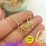 Custom Signature Pendant Necklace Cuban Chain Stainless Steel