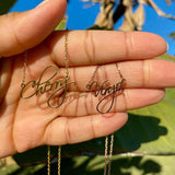 Custom Signature Pendant Necklace Cuban Chain Stainless Steel