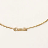 Personalized Name Stainless Steel Bracelet Cuban Chain-Gothic Name Bracelet