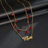 Personalized Name Stone Necklace Stainless Steel Letter Necklace For Women