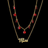 Personalized Name Stone Necklace Stainless Steel Letter Necklace For Women