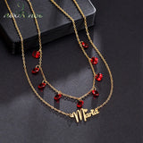 Personalized Name Stone Necklace Stainless Steel Letter Necklace For Women