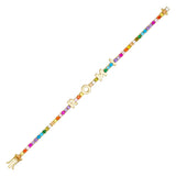 Personalized Tennis Chain Bangle Colorful Letter Bracelet For Women