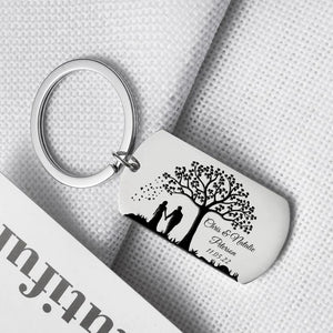 Personalized Names Date Keychain Couple Keyring Anniversary Jewelry