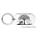 Personalized Names Date Keychain Couple Keyring Anniversary Jewelry