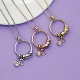 Personalized Names Pendant Birthstones Necklace Stainless Steel for Mothers