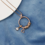Personalized Names Pendant Birthstones Necklace Stainless Steel for Mothers