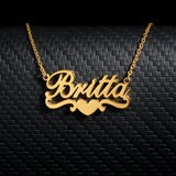 Personalized Crown Name Necklace Stainless Steel Jewelry