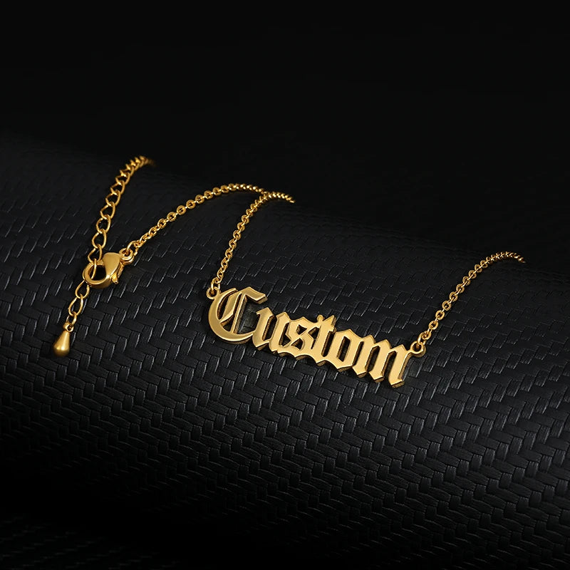 Custom Old English Name Necklace Pendant